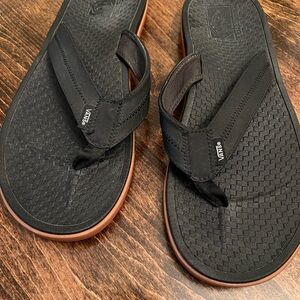 New Vans Black and Brown Men's Flip Flops